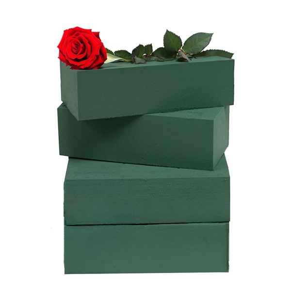 Caliko 4X Floral Foam Wet Brick Ideal for Artificial & Fresh Flowers, Perfect Sponge Blocks for Weddings and Funeral Arrangements – Best for Both Indoor and Outdoor Floral Displays. (Pack of 4)