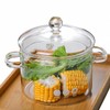 CAFEZAYO Glass Simmer Pot with Lid, Clear Glass Saucepan, 1.9L/64OZ,