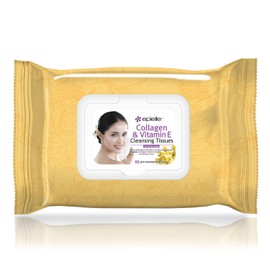 Epielle Makeup Remover Wipes, Remove Dirt, Oil, Waterproof Mascara, Gentle Daily Facial Cleanser Towelettes with Collagen, Cucumber, Aloe Vera & Argan Oil, Vegan & Cruelty-Free, 60 Count (Pack of 4)