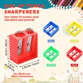 240 Pcs Pencil Sharpeners Bulk Double Hole Pencil Sharpeners Pocket Sized Square Manual Pencil Kids Sharpener Bulk for Goodie Bags Office Home Classroom Prizes and School Supplies