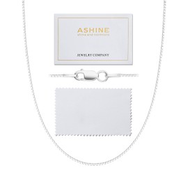 ASHINE Silver Chain Sterling Silver Chain Silver Chain Necklace for Women Silver Necklace Chain (1mm Box Chain Lobster Clasp 30 Inches)