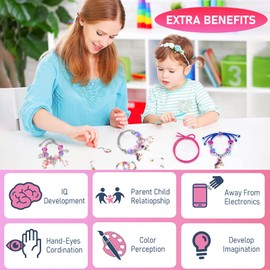 Unicorn Gifts for Girls Age 5-10, Jewellery Making Kit for Girls Kids Toys for 5 6 7 8 9 10 Years Old Girls Gifts Age 5-10 Bracelet Making Kit Crafts Kit for Kids Birthday Gifts for Girls beads