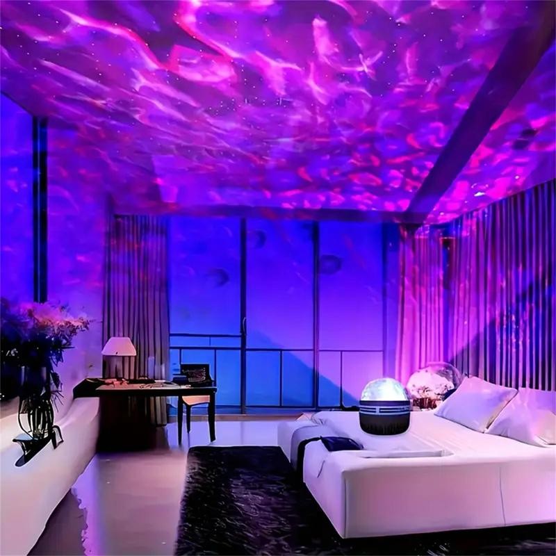 Multifunctional Water Ripple LED Night Light, USB Plug & Remote