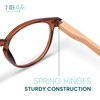 Brown Retro Bamboo Frame Round Reading Glasses for Women with