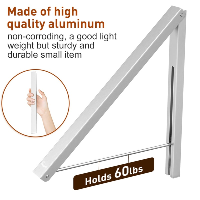 Anjuer Wall Mounted Drying Rack Clothes Hanger Folding Wall Coat