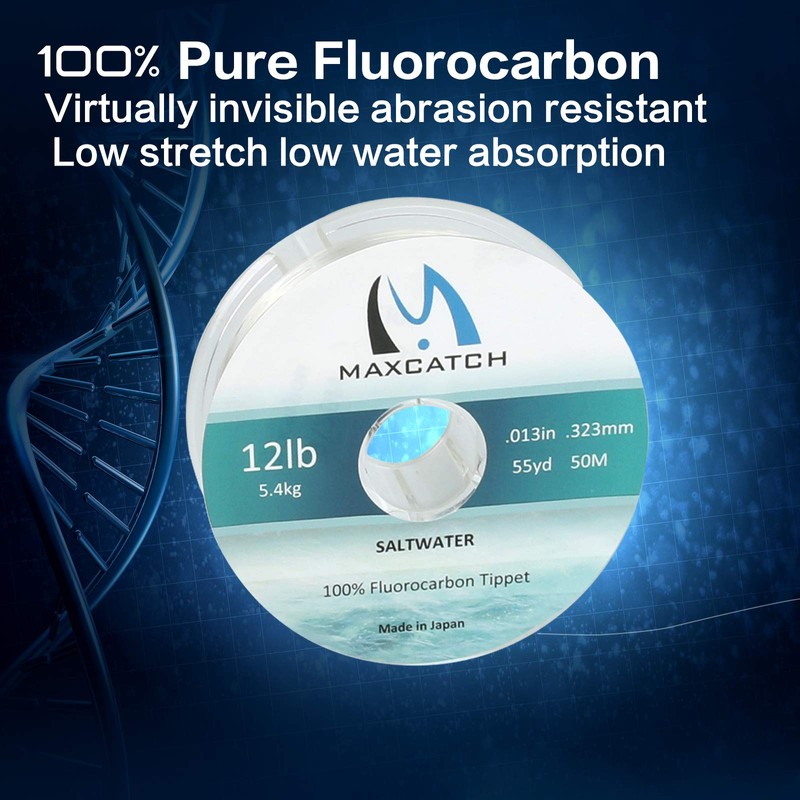 MAXIMUMCATCH Maxcatch Fluorocarbon Fly Fishing Tippet Material Leader Line –Virtually