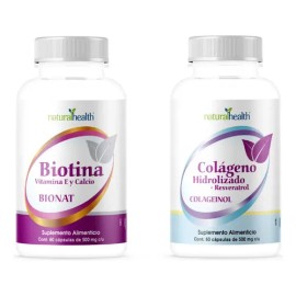 Kit Biotina Y Vit E + Colageno Y Resveratrol Cabello Uñas Sabor Sin Sabor