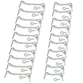 Wideskall Zinc Plated Wire Gate Hook and Eye Latch with Spring Lock (Pack of 20)