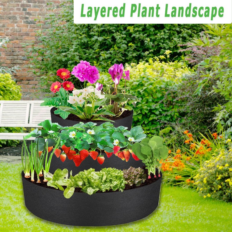 Nilioerup 3 Tiered Strawberry Planter, Fabric Raised Garden Bed Non-Woven
