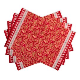 Maison d' Hermine Placemats Set of 4 100% Cotton Decorative Washable Table Place Mat for Gifts, Kitchen, Party, Wedding, Restaurant & Camping, Sofia - Thanksgiving/Christmas