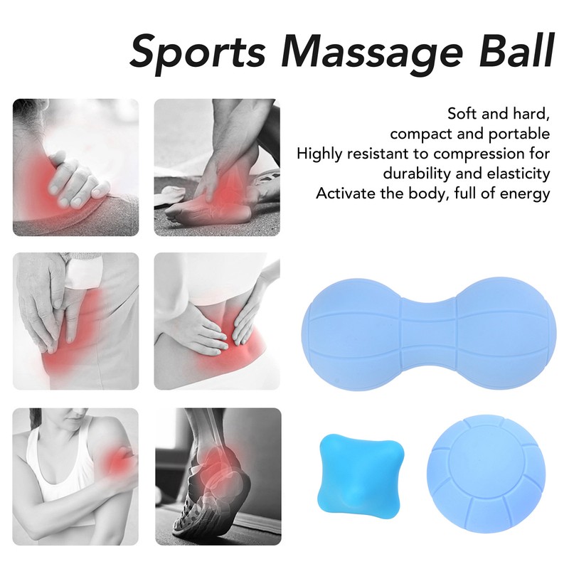 Massage Ball Set 3 Different Silicone Massage Balls for Deep