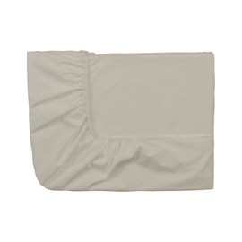 Essix Home Collection ESSIX Royal Line Cotton Percale Fitted Sheet, linen, 200 x 200 cm