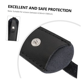 Healvian 2pcs Protective Scissor Sleeves Durable Tool Storage Bags Thickened Leather Scissor Covers for Safe Protection Lightweight and Portable Black