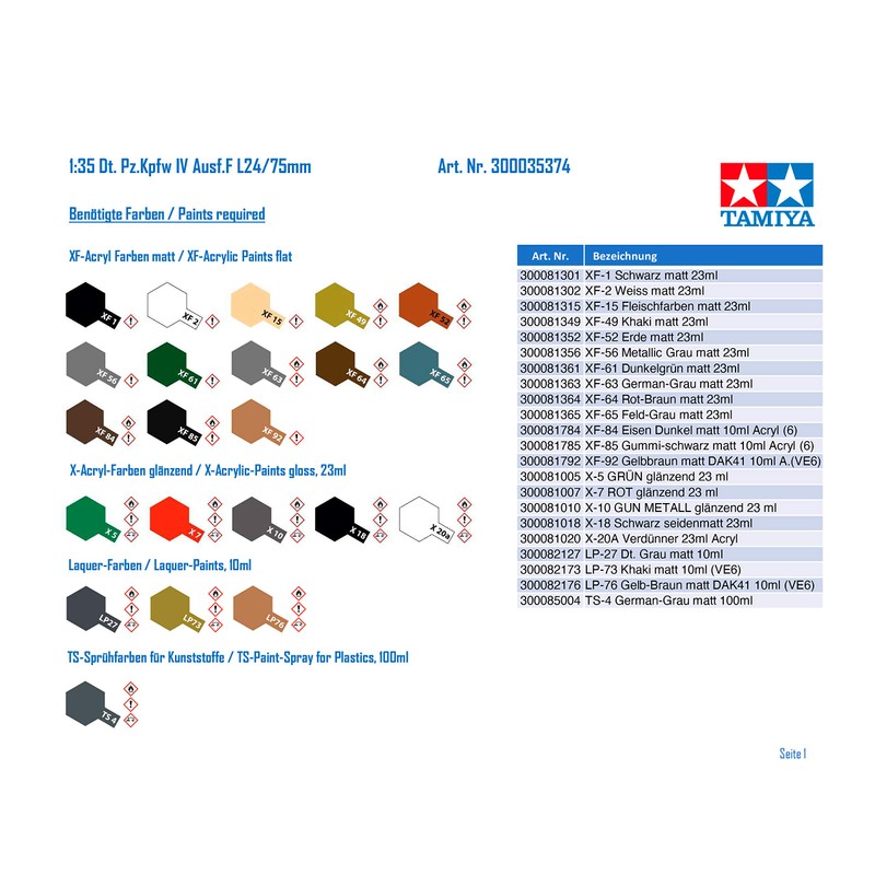 Tamiya 35374 1/35 Military Miniature Series No. 374 German No.