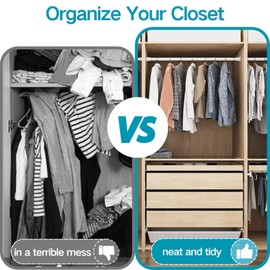 Wardrobe Rail, Heavy Duty Clothes Rod with End Sockets, Adjustable Hanging Rails for Clothes, Wardrobe and Bathroom, 65-90CM/Diameter 32MM, White