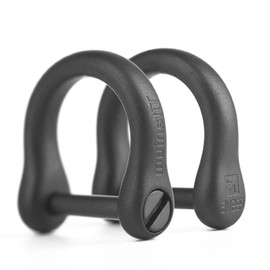 FEGVE Small Titanium Key Ring with Screw Shackle - Car Fob Keychain Heavy Duty Strong Mini Titanium D Rings -1/3 Inch/9mm (Black 2 Pack)