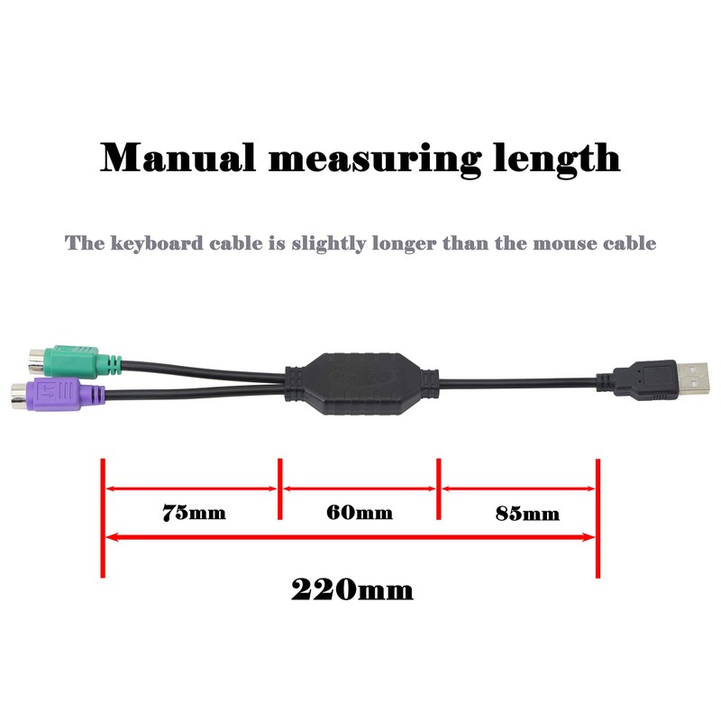PS/2 to USB Cable LEIHONG USB to PS/2 Plug Active