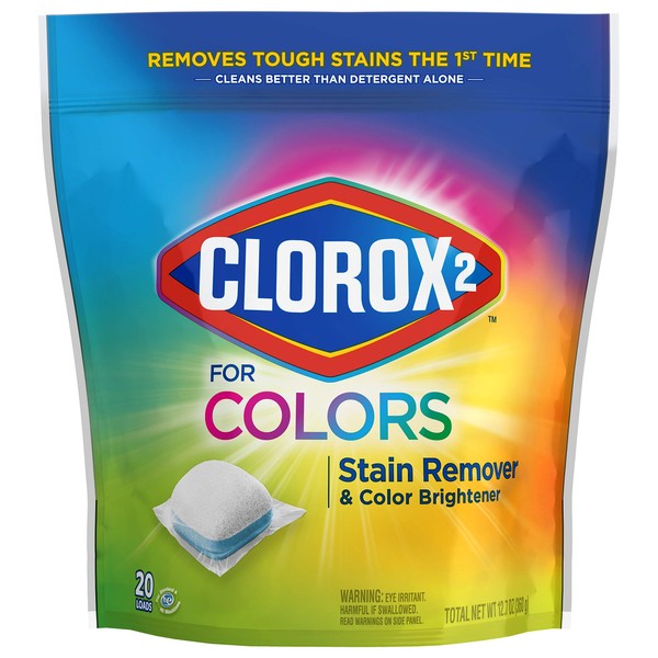 Clorox 2 lavandería Quitamanchas y color Booster Pack, 20 Count