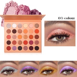 Maffick 30 Color Shadow Palette- Black Smoky Makeup with Shimmering Pearl Eyeshadow for a Radiant, Dramatic Look (03)