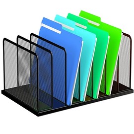 Kuntine.B Organizador de escritorio con 7 compartimentos de malla vertical, organizador de escritorio, clasificador de archivos, soporte de archivos p