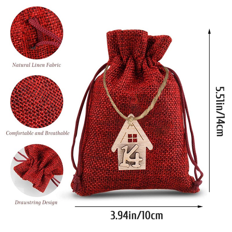 24 Advent Calendar for Filling Bags DIY Christmas Drawstring Gift