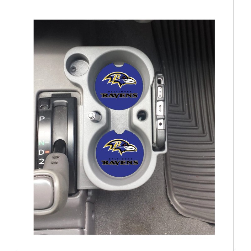 Unbranded BALTIMORE RAVENS CUSTOM RUBBER CAR COASTERS SET (2)
