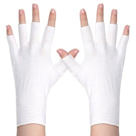 6 pares de guantes de eczema, guantes blancos sin dedos, guantes de algodón para manos secas, para dormir, suaves y cómodos durante la noche, guantes 