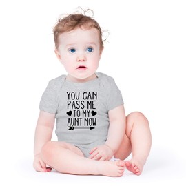 AW Fashions You Can Pass Me To My Aunt Now - I Love My Auntie - Aunt's Favorite - Cute One-Piece Infant Baby Bodysuit, Sports Grey, 12 Months