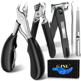 Toenail Clippers for Seniors Thick Toenails, Large Toe Nail Clippers for Men for Thick Nails, Heavy Duty Ingrown Toenail Clippers with Wide Jaw, 360°Rotating Nail Clippers with Long Hande