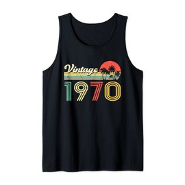 Retro Born In 1970 Birthday Being Awesome Vintage 1970 Tank Top