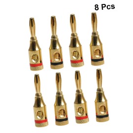 KOMBIUDA 8pcs Gold Plated Speaker Cable Banana Plug Connectors Durable Audio Wire Plugs for Up to Cables Stackable for Home Professional Use