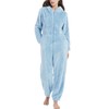 Kissonic - Mameluco peludo para mujer, Azul, L