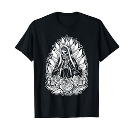 Virgin Mary Skeleton Gothic Catholic Punk Traditional Tattoo T-Shirt