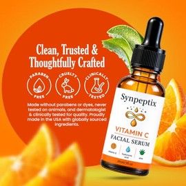Vitamin C Face Serum with Hyaluronic Acid & Aloe, 1 fl oz | Vitamin C Face Serum with Hyaluronic Acid & Aloe for hydration, smoother-looking skin, and