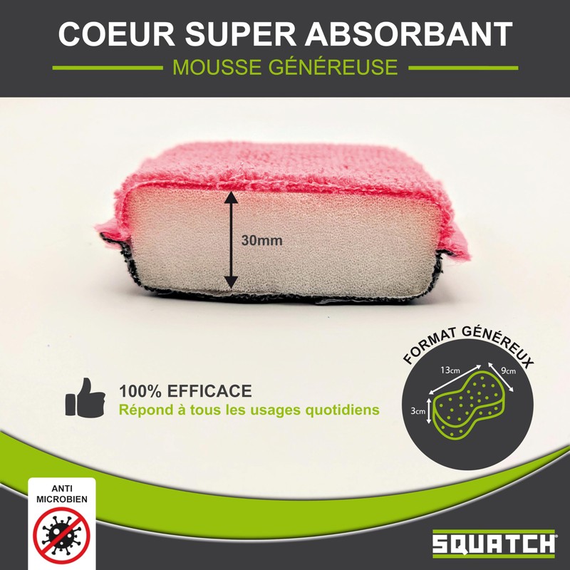 SQUATCH® | Set of 4 Washable Sponges | Economy Pack
