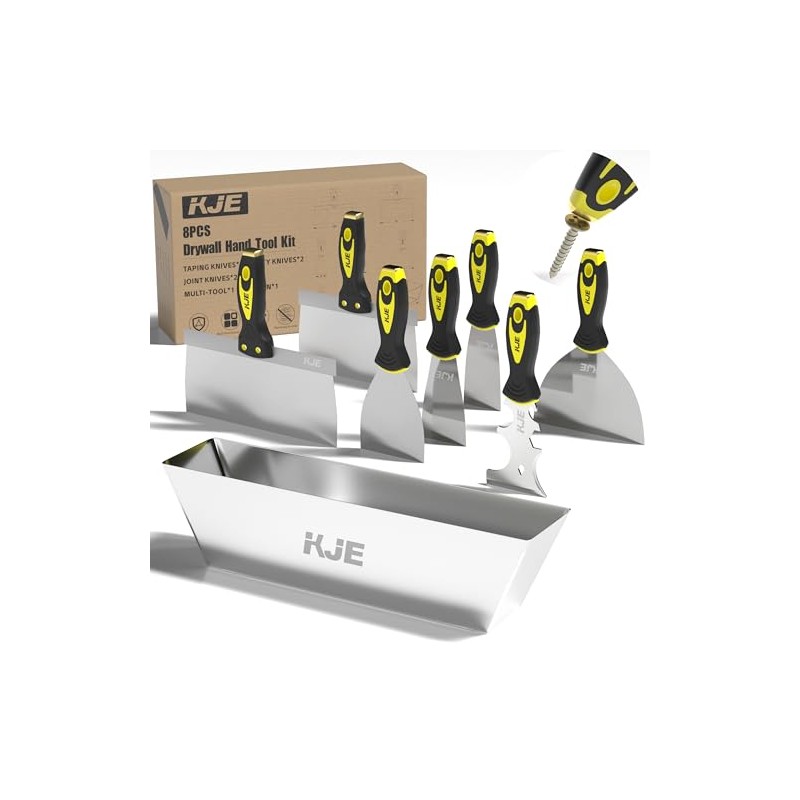 KJE 8PCS Drywall Tools, drywall knife set, drywall tool kit