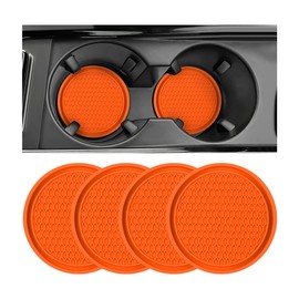 Car Cup Holder Coaster, 4 Pack Non-Slip Insert Coasters, Universal Durable Auto Cup Mat, 2.75 Inch Flexible Silicone Pad for Car Interior, Vehicle Accessories for Men and Women