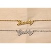BYBWBL Ava Name Charm Necklace 18k Gold Plated Stainless Steel
