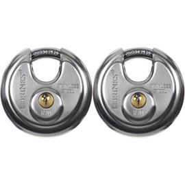 BRINKS 173-70201 70mm Shielded Discus Padlock (2-Pack)