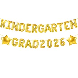Kindergarten Grad 2026 Balloons - Kindergarten Graduation Balloons Banner for Graduation Decorations 2026 - Class of 2026 Congrats Grad Party Decorations Supplies