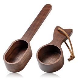 Coffee Scoop for Ground Coffee, 2pcs 15ml Wood Coffee Measuring Spoon Small Coffee Measuring Scoop Walnut Scoops for Powder Coffee Beans, Tea