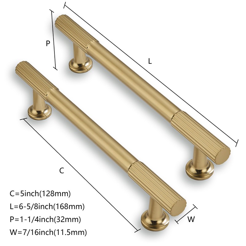 CABDM 10 Pack 5inch(128mm) Center to Center Brushed Brass Cabinet