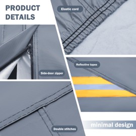 MORNYRAY Car Cover Compatible with Dodge Challenger Waterproof All Weather for Automobiles, Outdoor Full Cover Rain Sun UV Protection with Zipper Cotton. (Grey, Custom Fit Dodge Challenger)