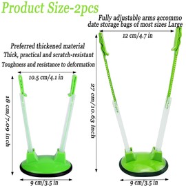2 Pcs Baggy Racks, Adjustable Sandwich Bag Stand Holders, Food Storage Bags Clips Stands, Plastic Reusable Freezer Bag Racks Holders (Kitchen Gadget)
