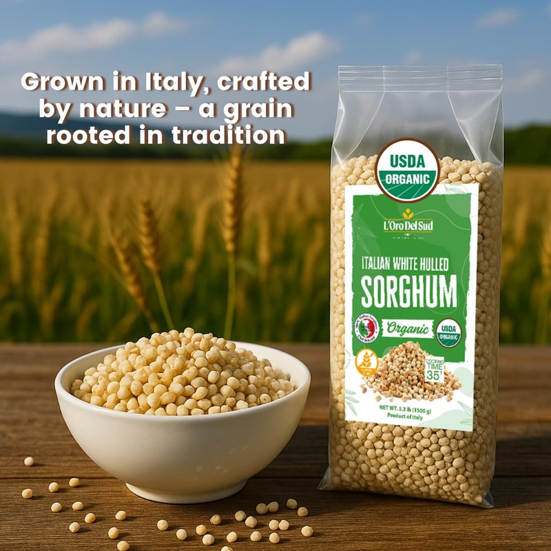 L'ORO DEL SUD Organic Italian White Hulled Sorghum – Whole