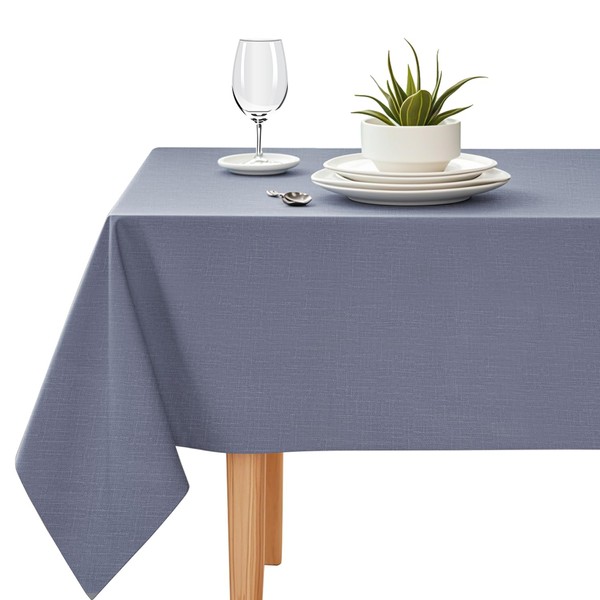 YEAHSEA Rectangle PVC Table Cloth 200x140cm,Waterproof Table Cover Protector Wipe