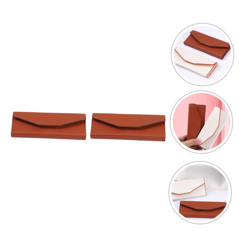 FOMIYES 2pcs Elegant Eyebrow Tweezers Storage Box Pu Material Organizers
