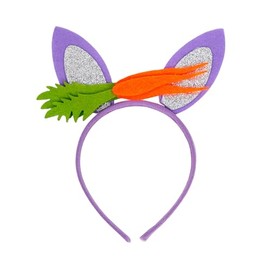 Dzrige Bunny Ear Headbands with Carrot Easter Rabbit Ear Carrot Headbands Cute Rabbit Ears Headpiece for Easter Pring Outing Costume Cosplay Party Decoration