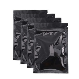 NUOBESTY Aluminium Foil Zip Lock Food Storage Bags 10 x 15 cm Black Pack of 100