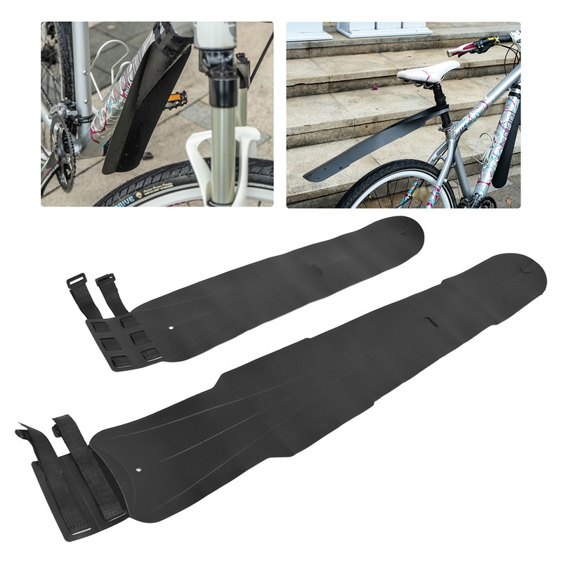 2pcs Bicycle Fenders PP Waterproof Rollable Bike Front Rear Mudguard